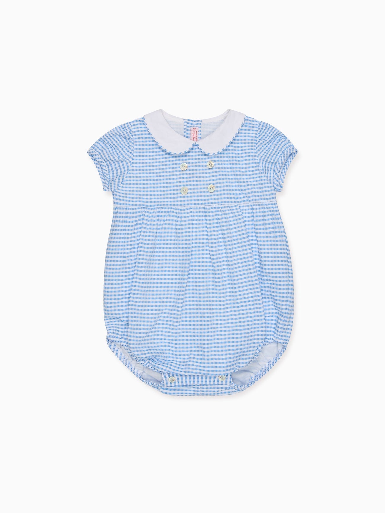 Blue Gingham Claro Baby Romper