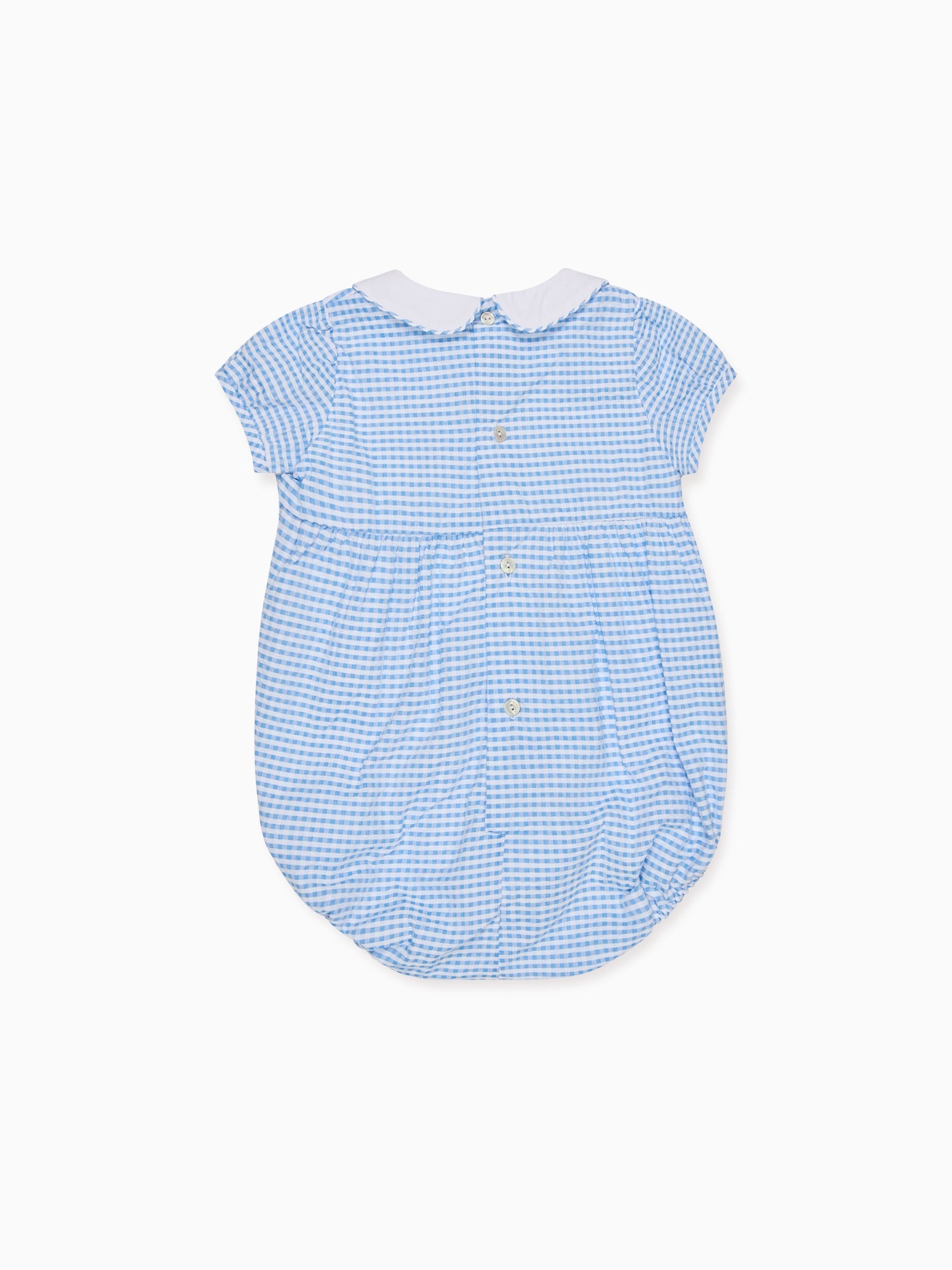 Blue Gingham Claro Baby Romper