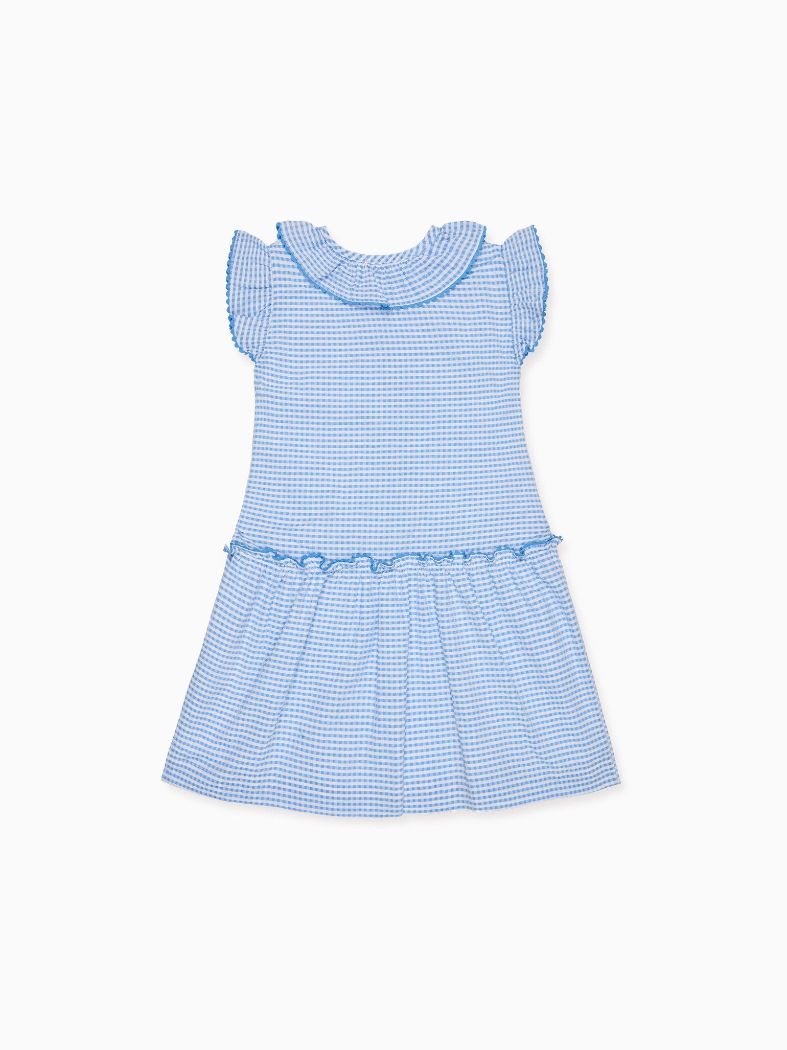 Blue Gingham Fabiola Girl Drop Waist Dress