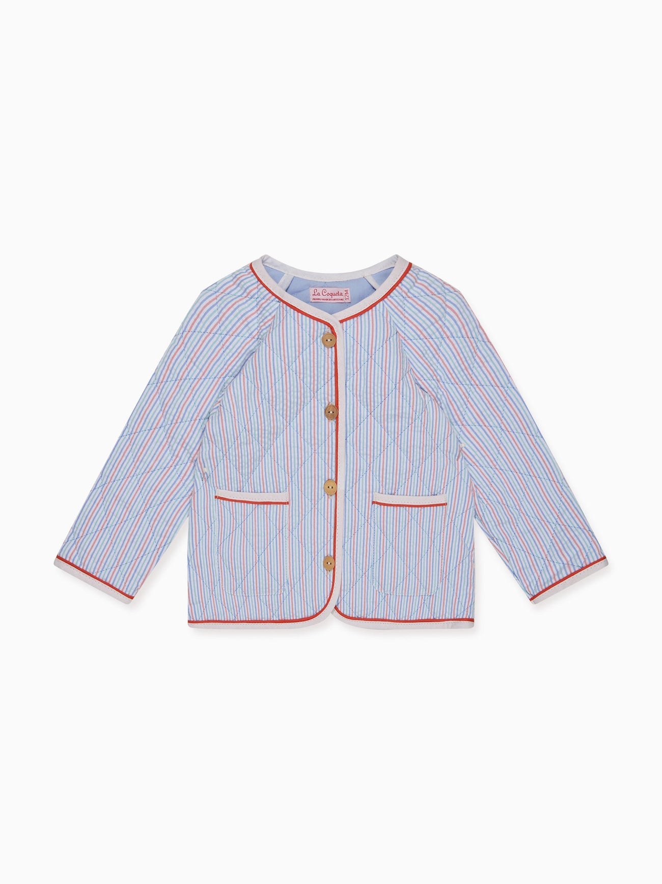 Coral Stripe Frances Baby Jacket