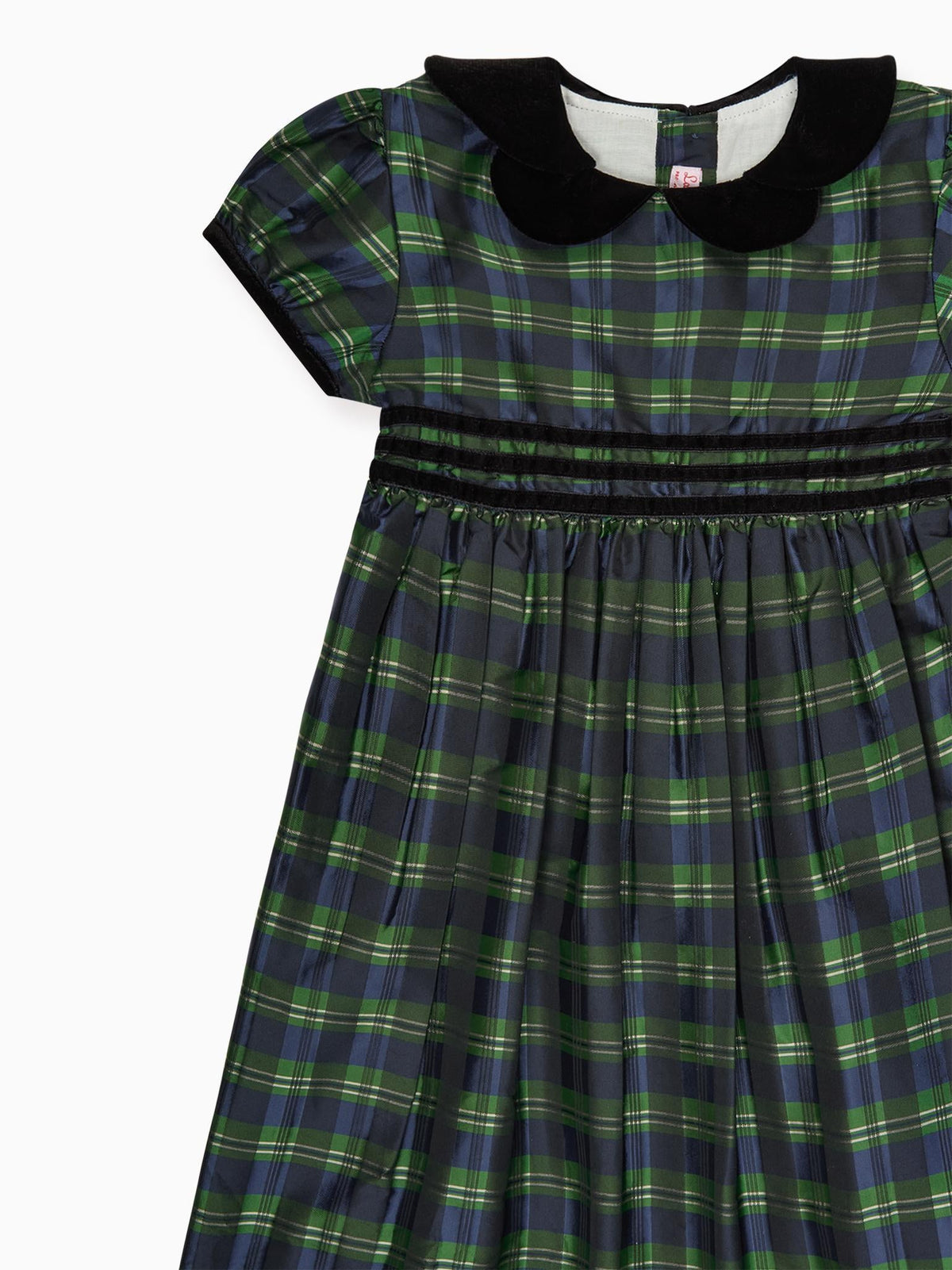 Navy Check Valentina Taffeta Girl Dress
