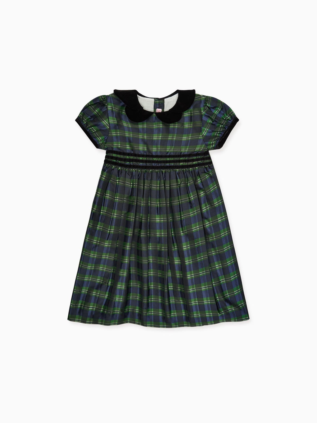 Navy Check Valentina Taffeta Girl Dress