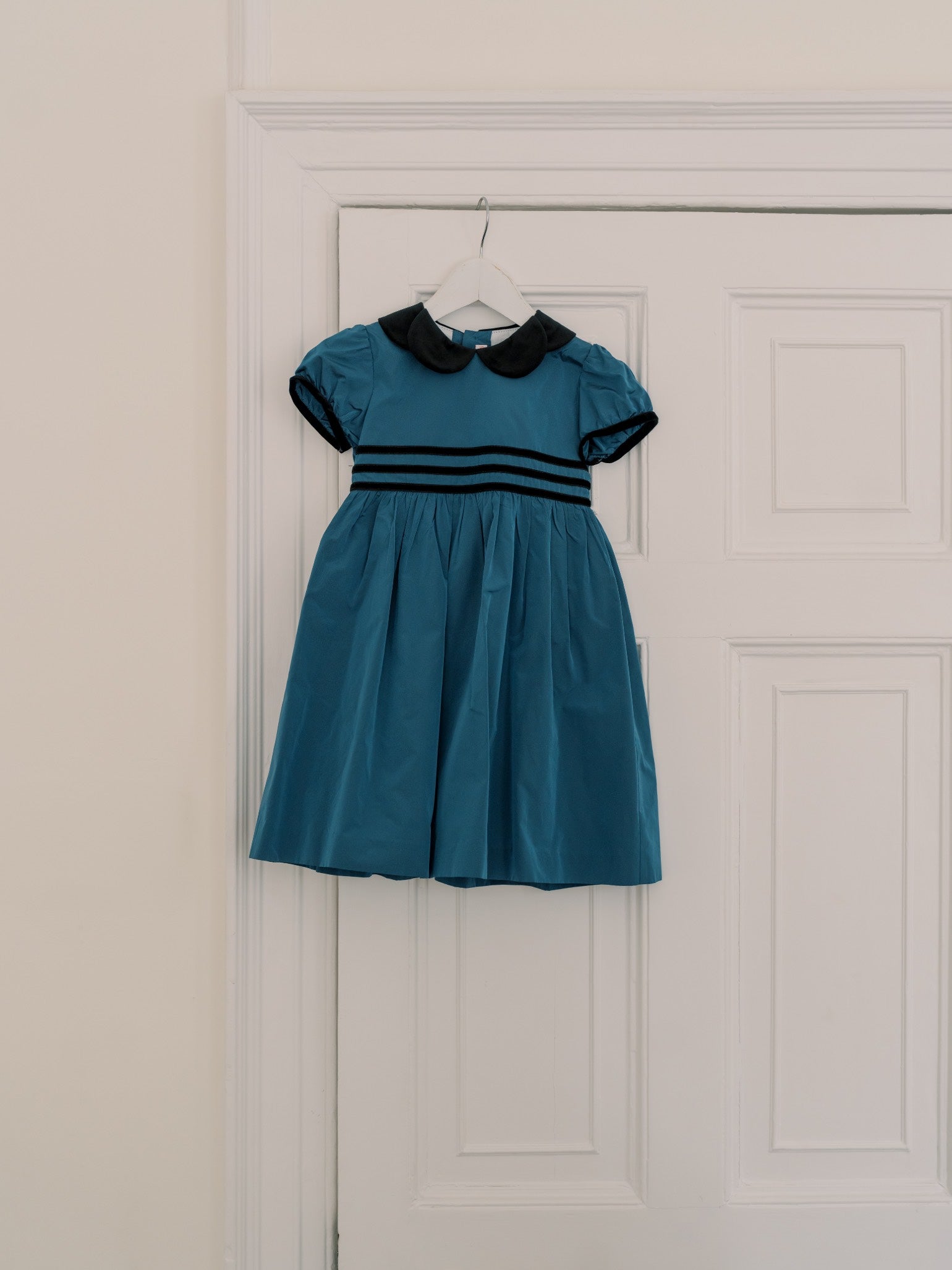 Petrol Blue Valentina Taffeta Girl Dress