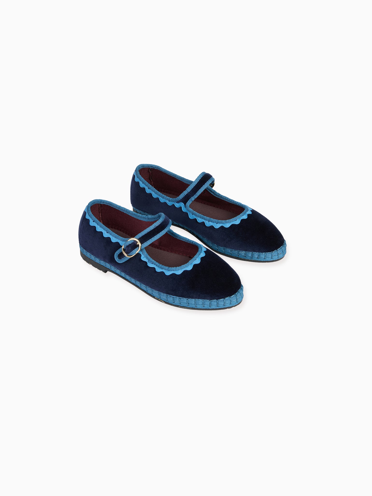 Flabelus x La Coqueta Girl Light Blue Velvet Mary Jane Shoes