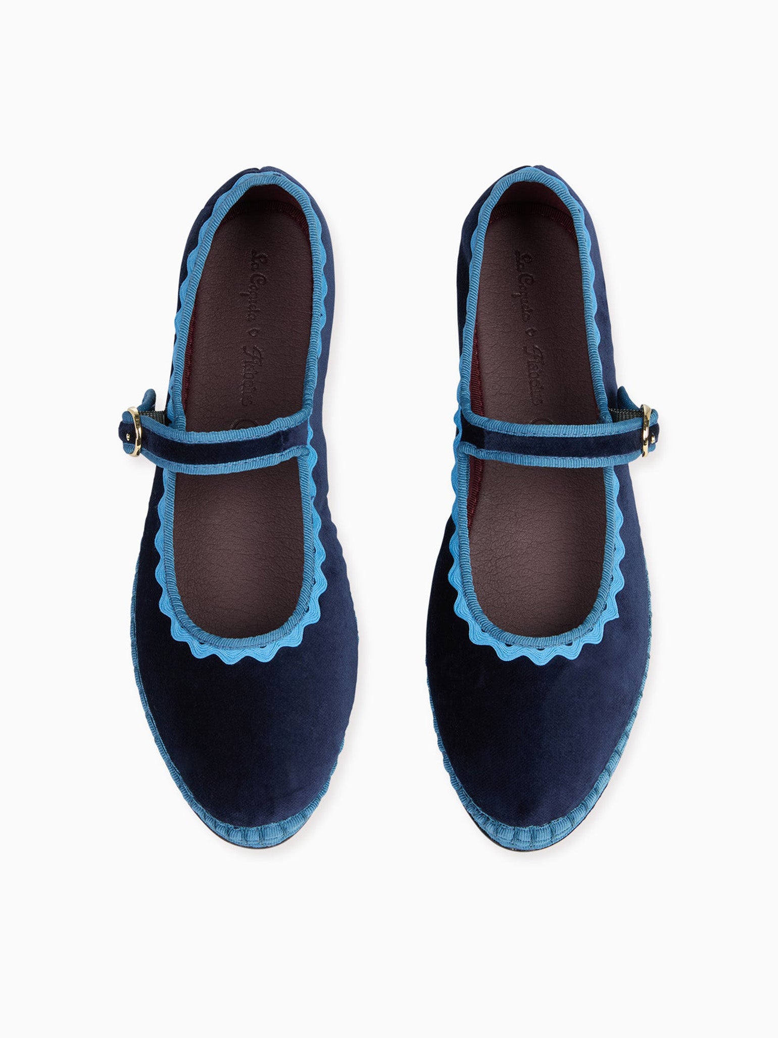 Flabelus x La Coqueta Woman Light Blue Velvet Mary Jane Shoes – La