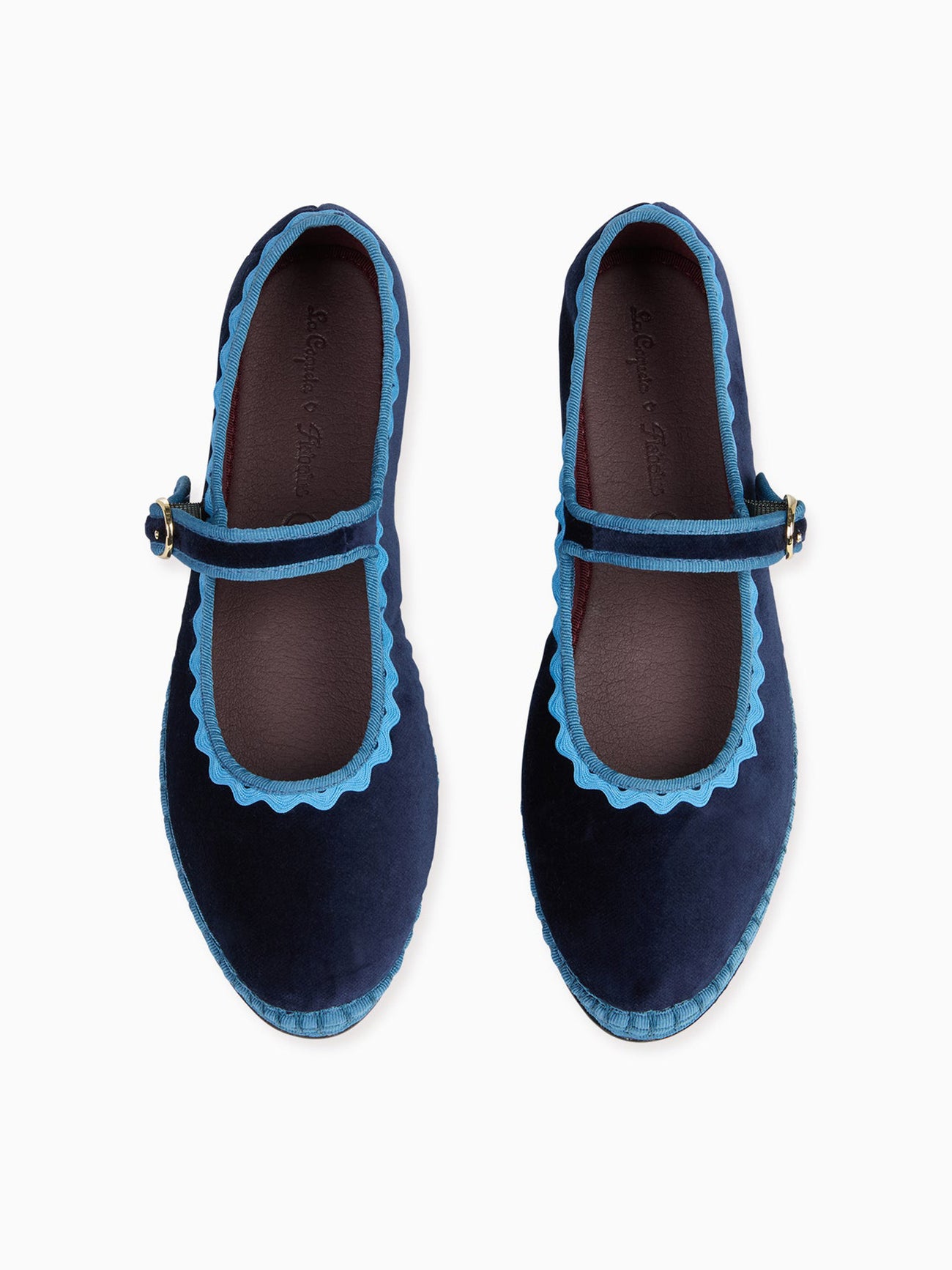 Flabelus x La Coqueta Woman Light Blue Velvet Mary Jane Shoes