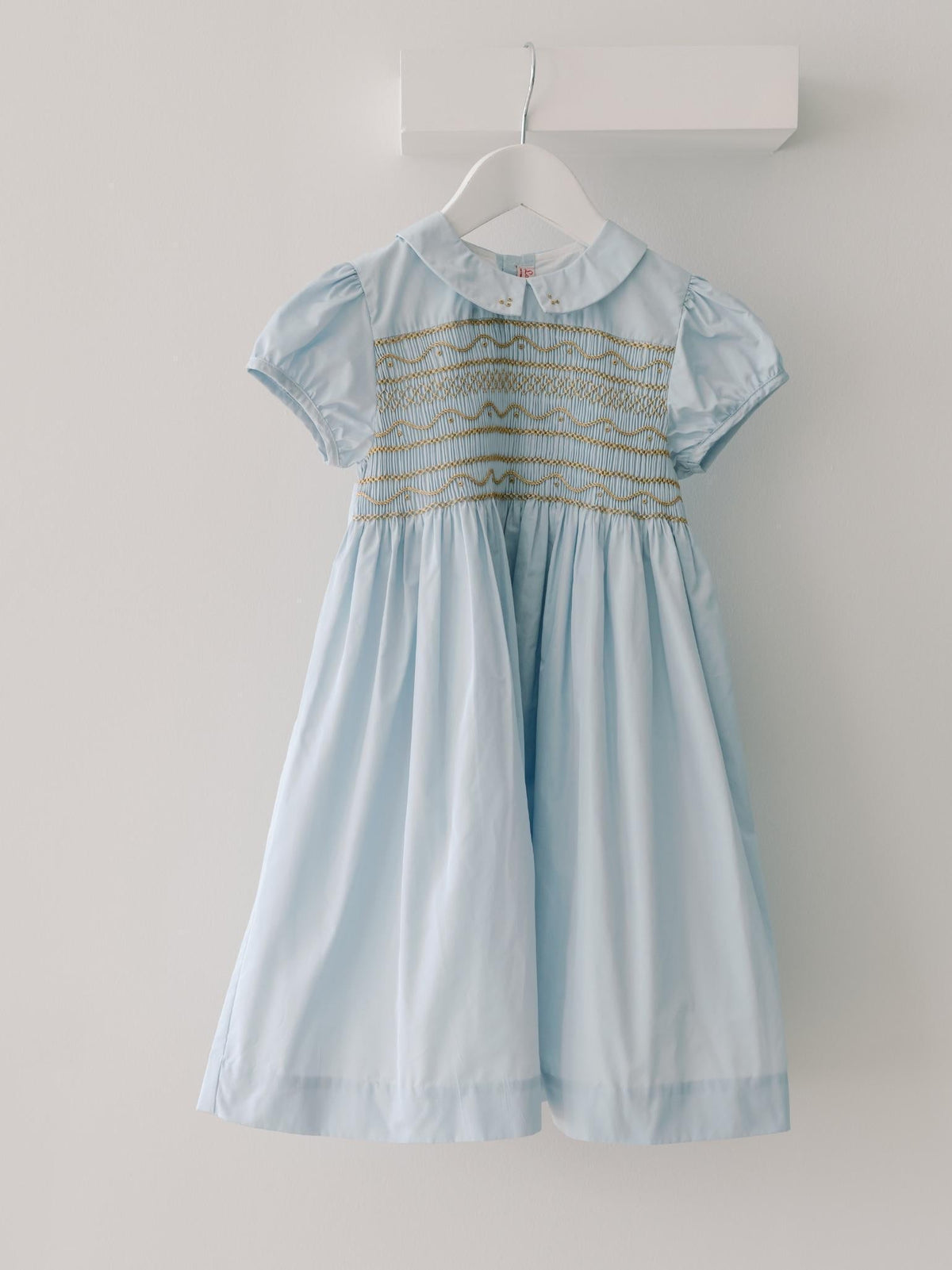 Dusty Blue Victoria Girl Hand-Smocked Dress