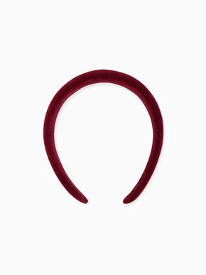 Burgundy Velvet Girl Wide Hairband