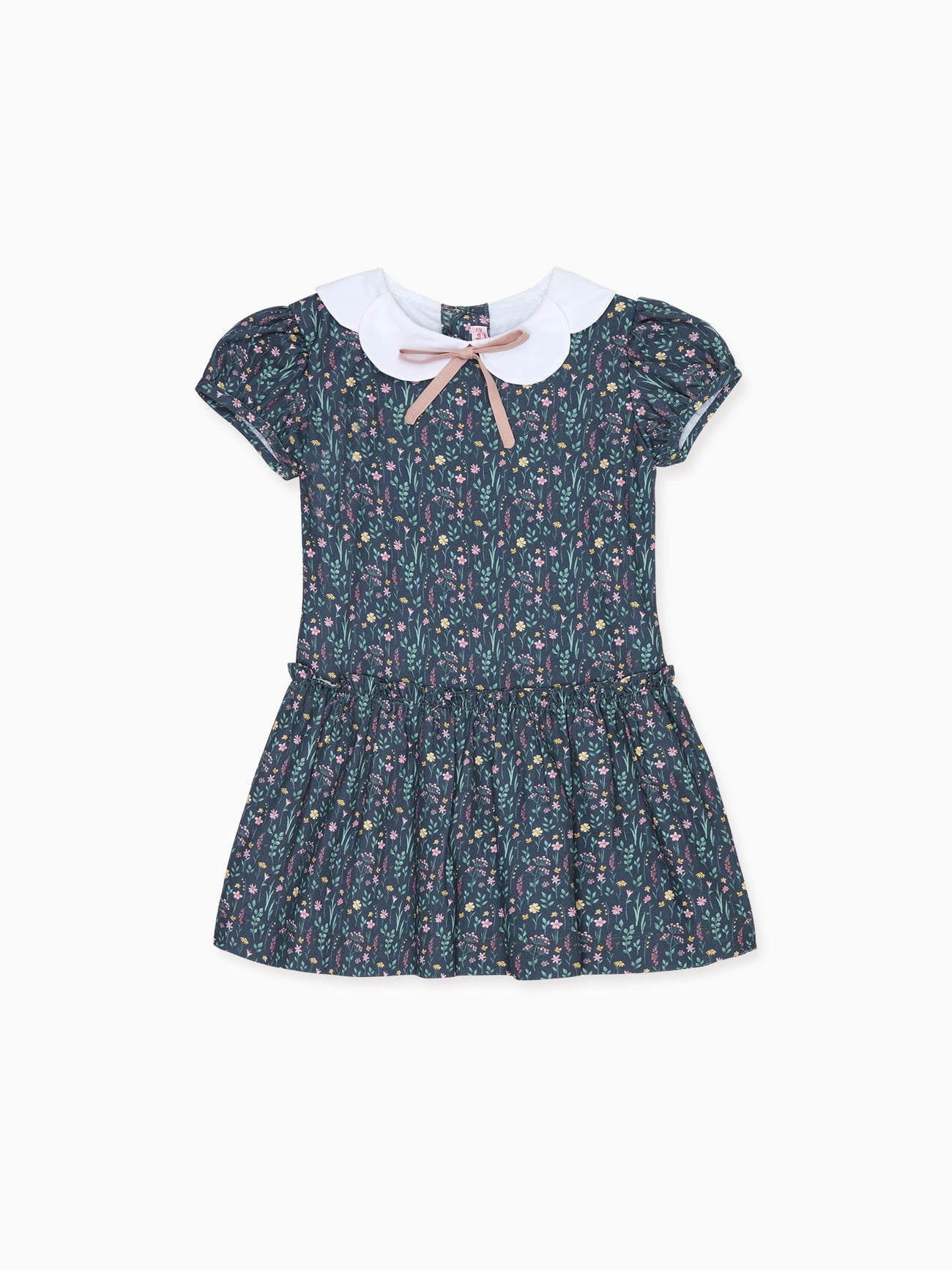 Navy Floral Xana Girl Drop Waist Dress