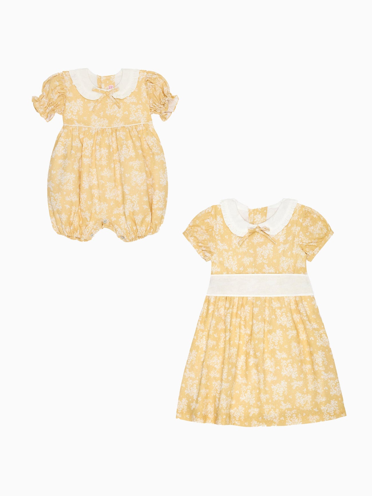 Sara Girl Dress & Abril Baby Romper Outfit Bundle