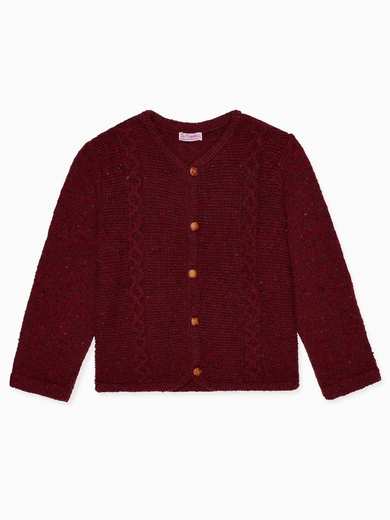 Burgundy Zas Merino Boy Cardigan