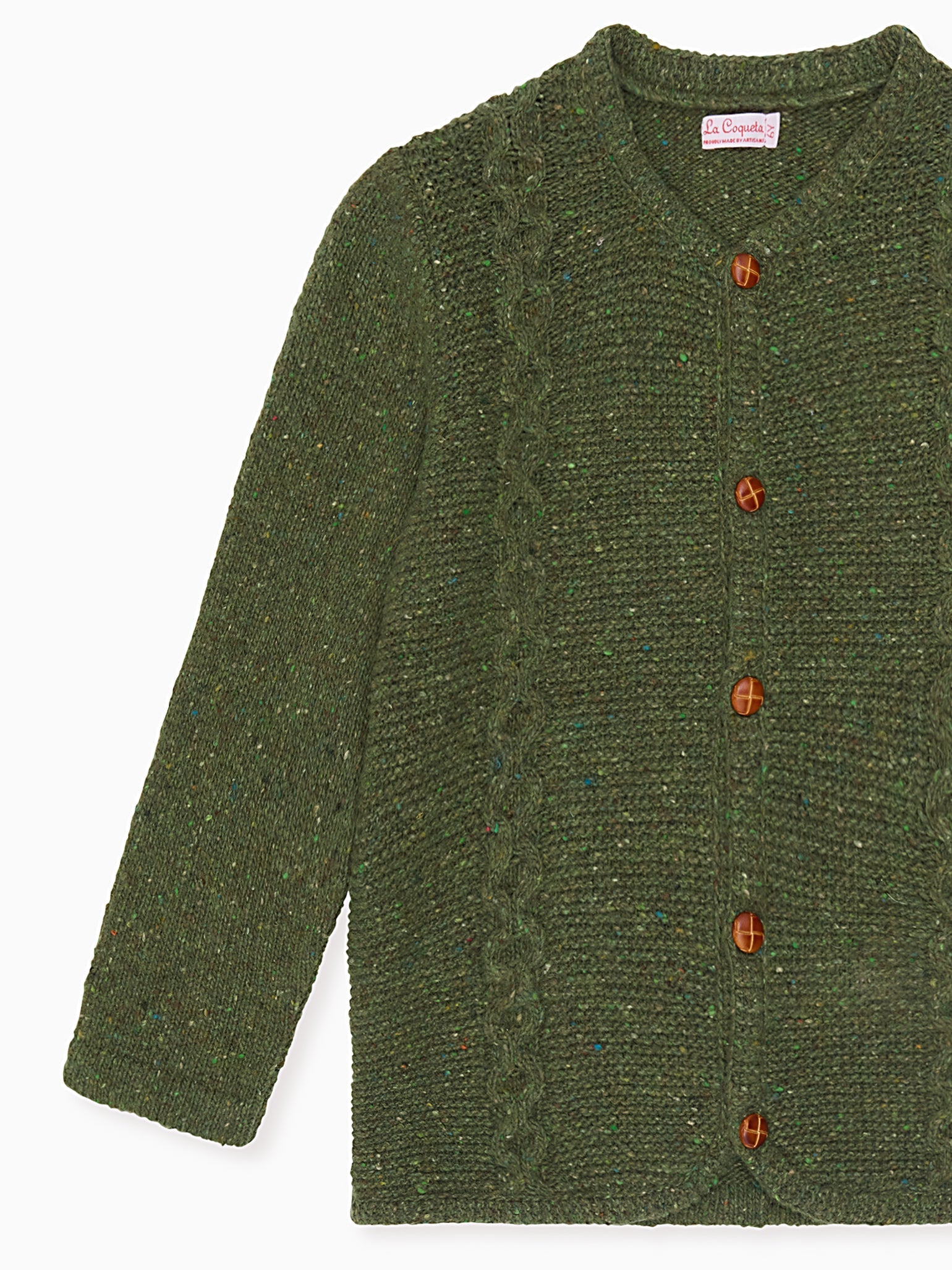 Olive Green Zas Merino Boy Cardigan