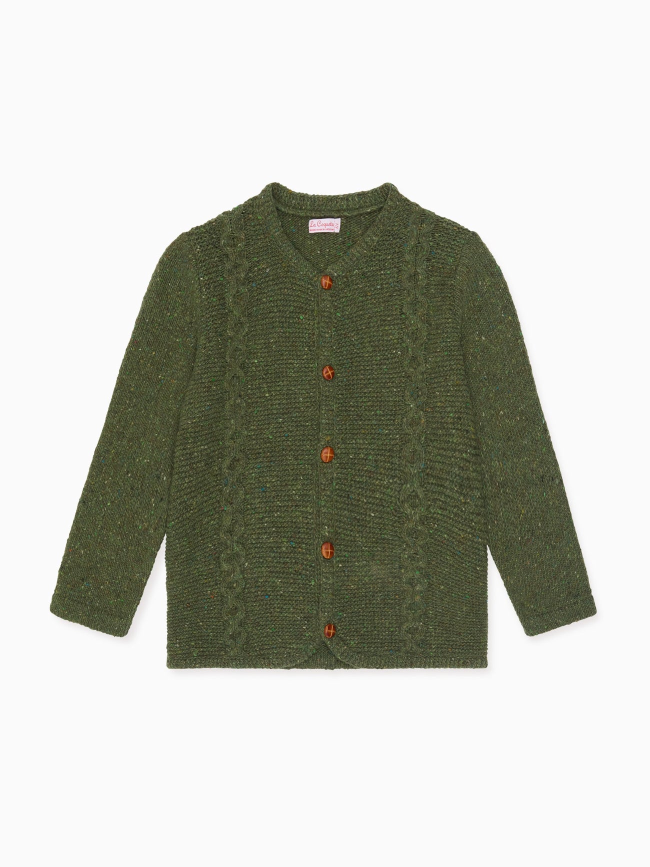 Olive Green Zas Merino Boy Cardigan