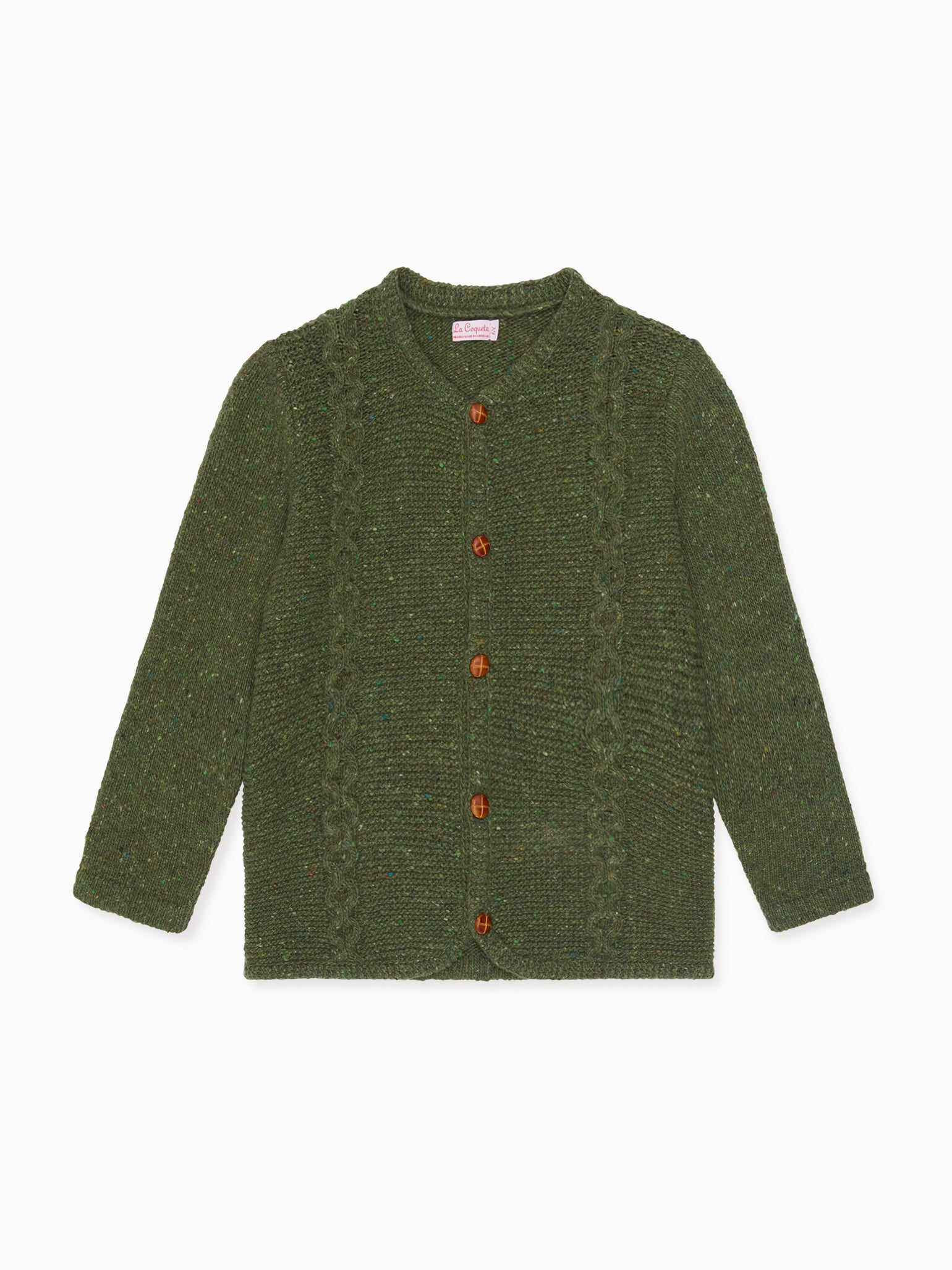 Olive Green Zas Merino Boy Cardigan