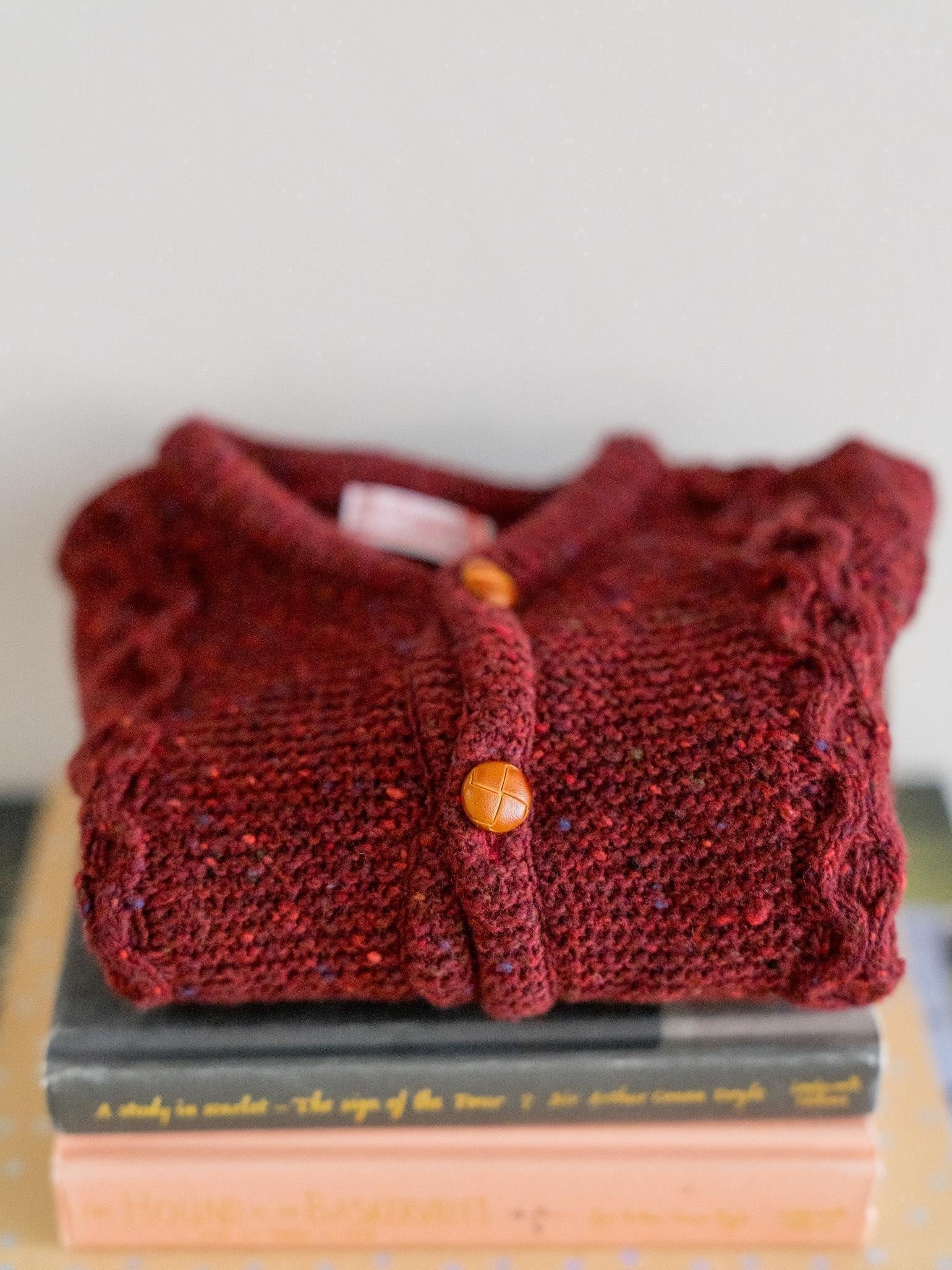 Burgundy Zas Merino Boy Cardigan