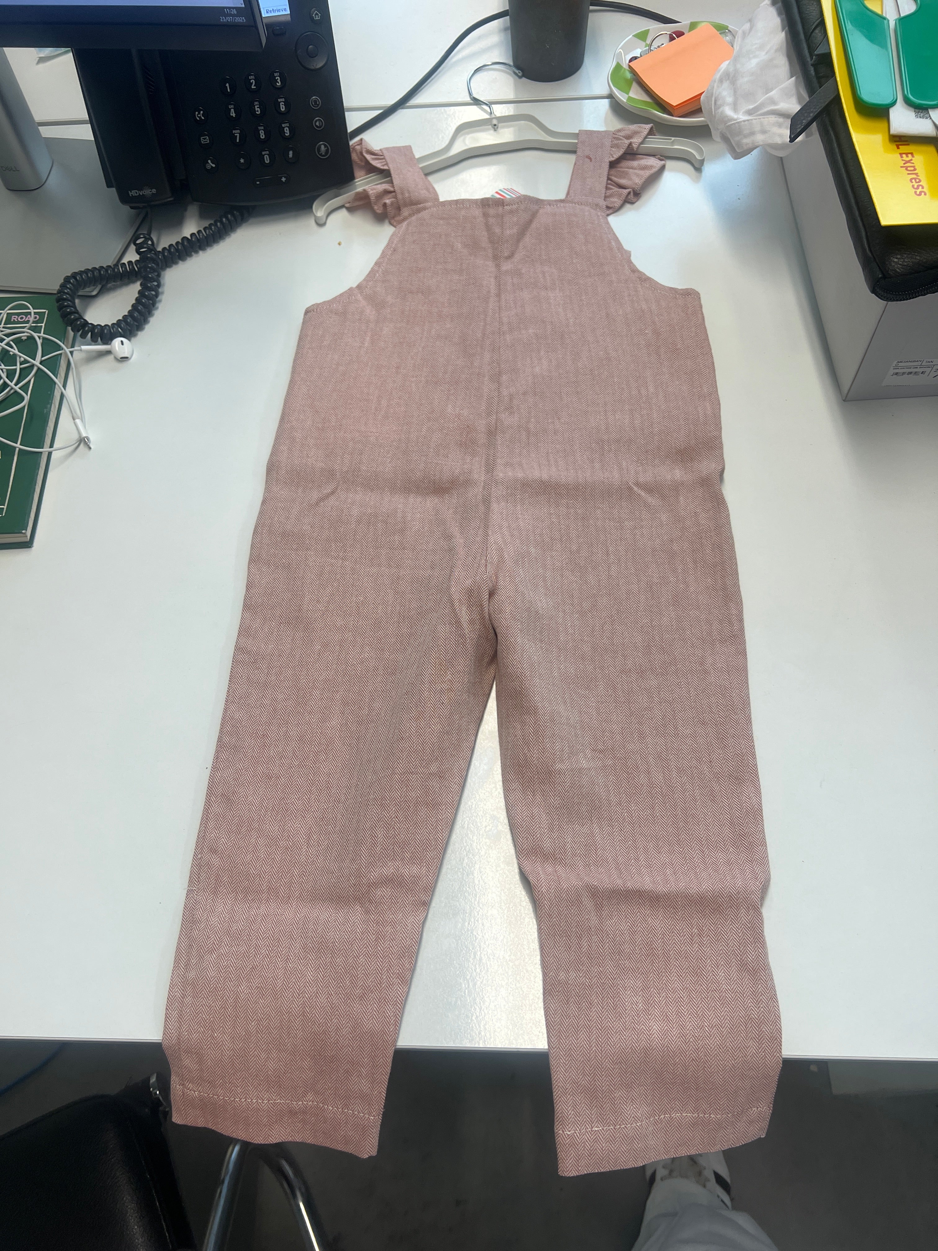Dusty Pink Delphina Baby Girl Dungarees