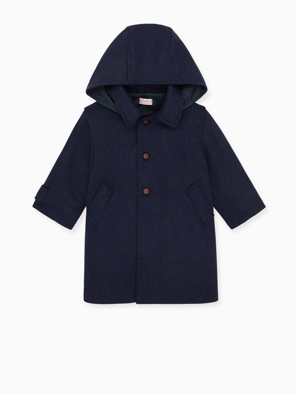 Navy Loden Kids Wool Coat