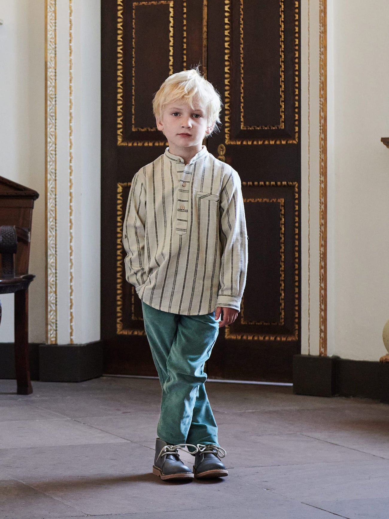 Green Reinaldo Boy Corduroy Pants