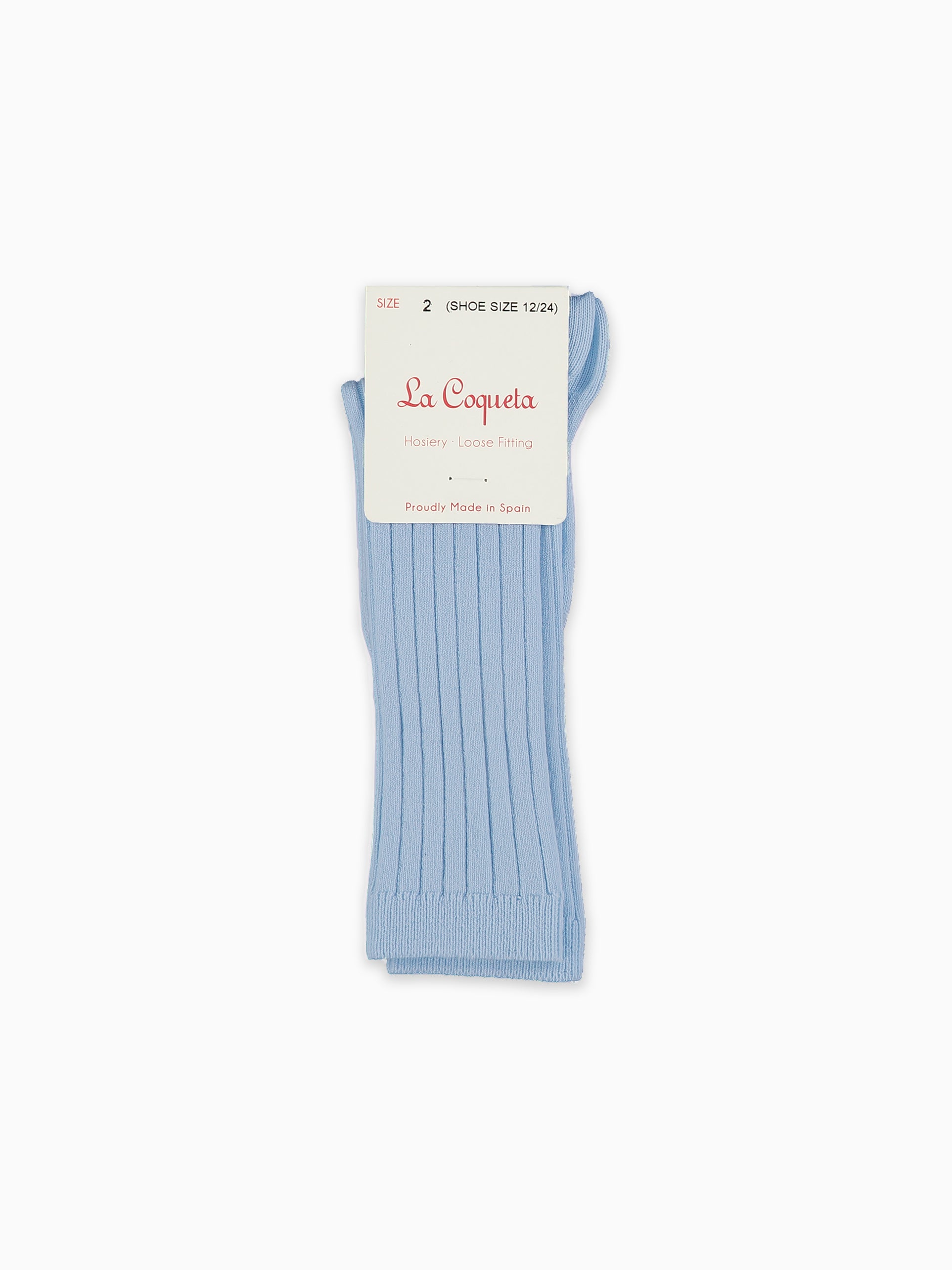 Soft Blue Ribbed Knee High Kids Socks