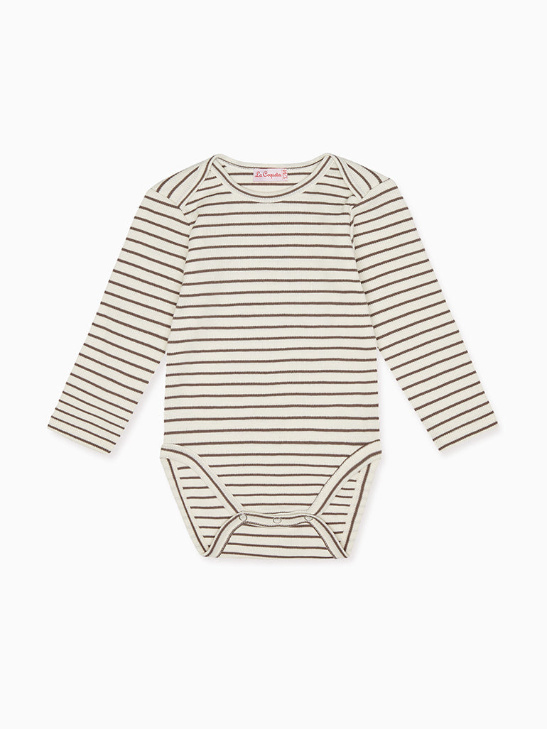 Latte Stripe Remy Baby Bodysuit