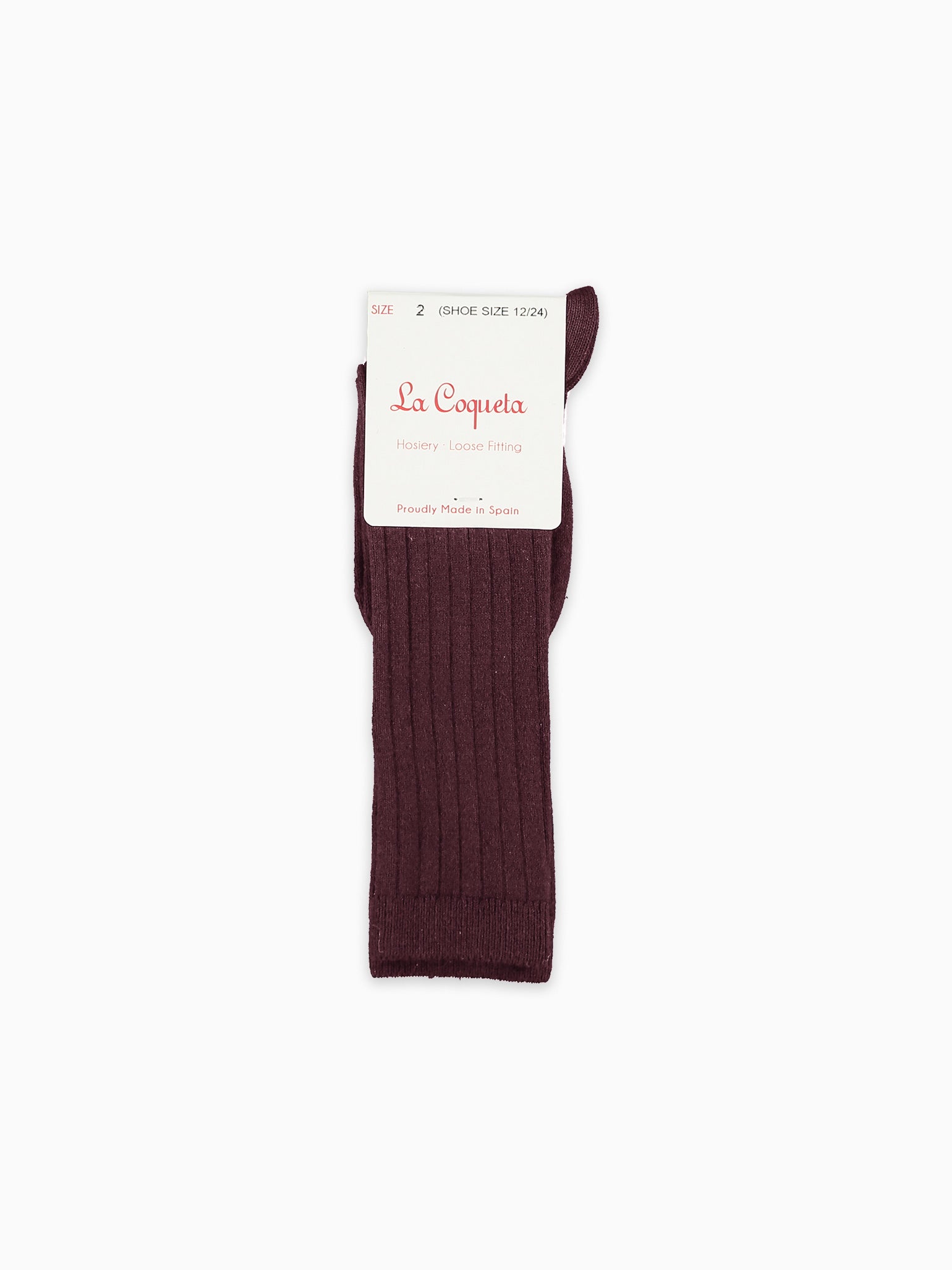 Aubergine Ribbed Knee High Kids Socks