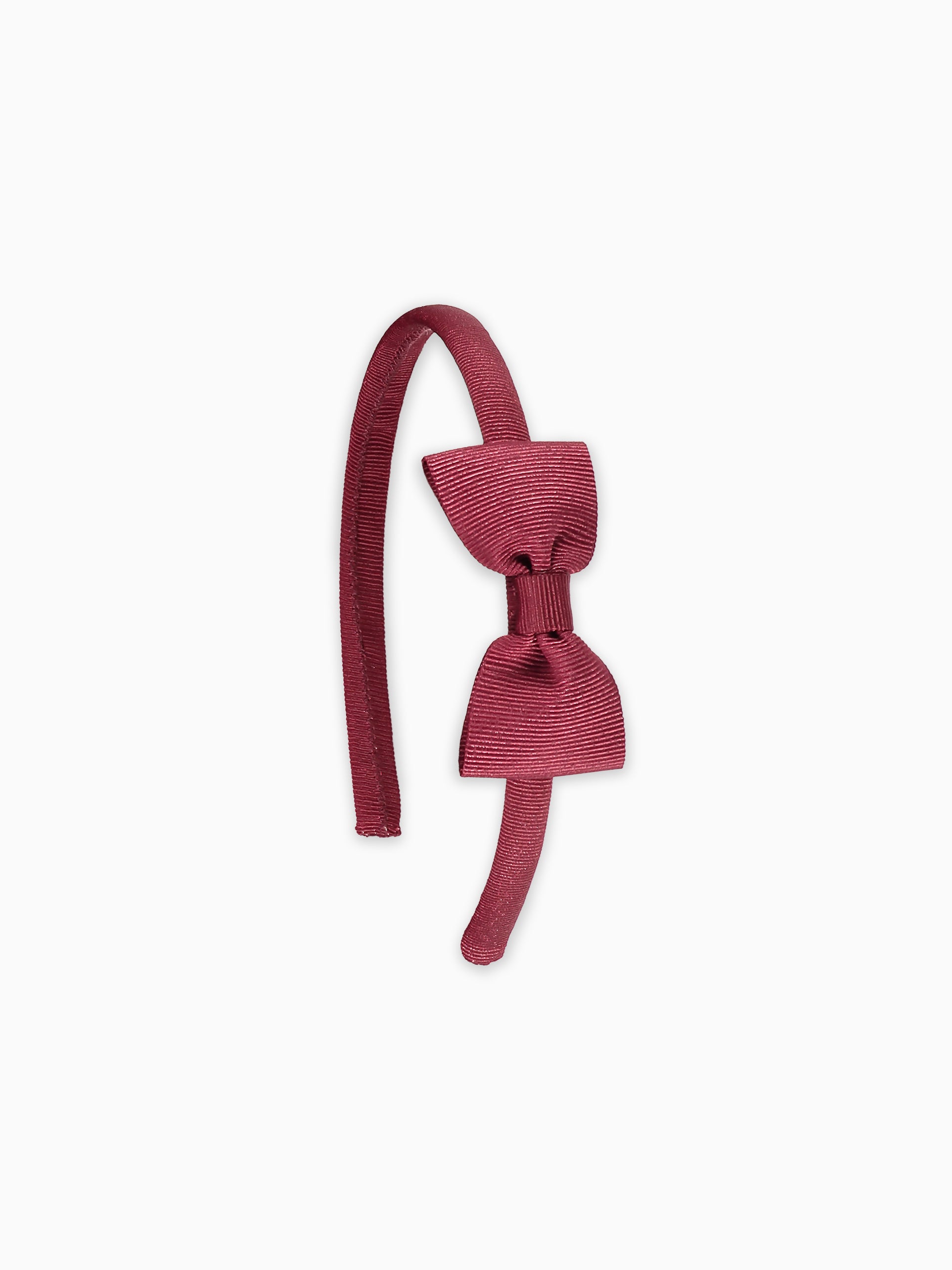 Burgundy Small Bow Girl Hairband – La Coqueta Kids