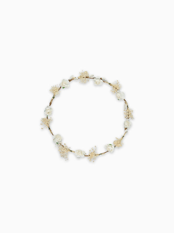 Ivory Vintage Floral Girl Hair Garland