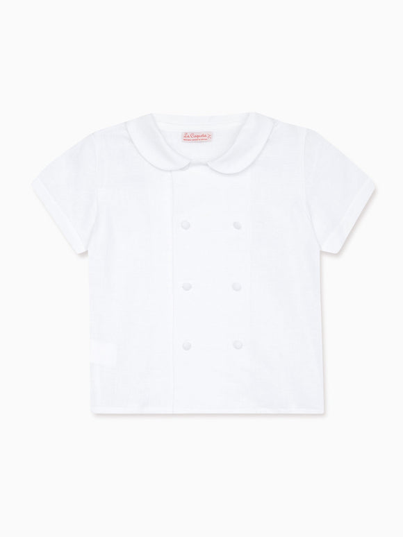 White Toni Ceremony Short Sleeve Boy Shirt