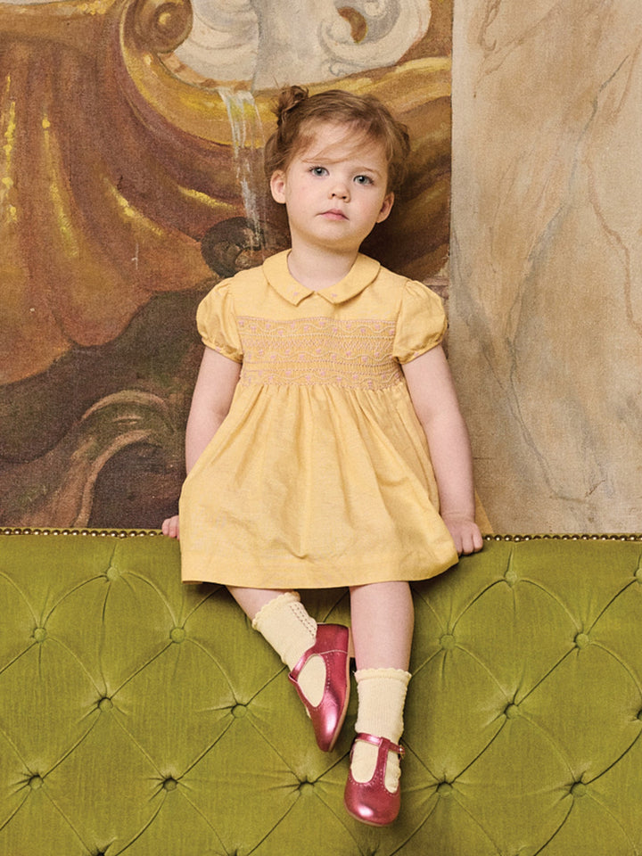 Charming Yellow Baby Girl Dresses | La Coqueta Kids Charming Yellow Baby Girl Dresses | La Coqueta Kids