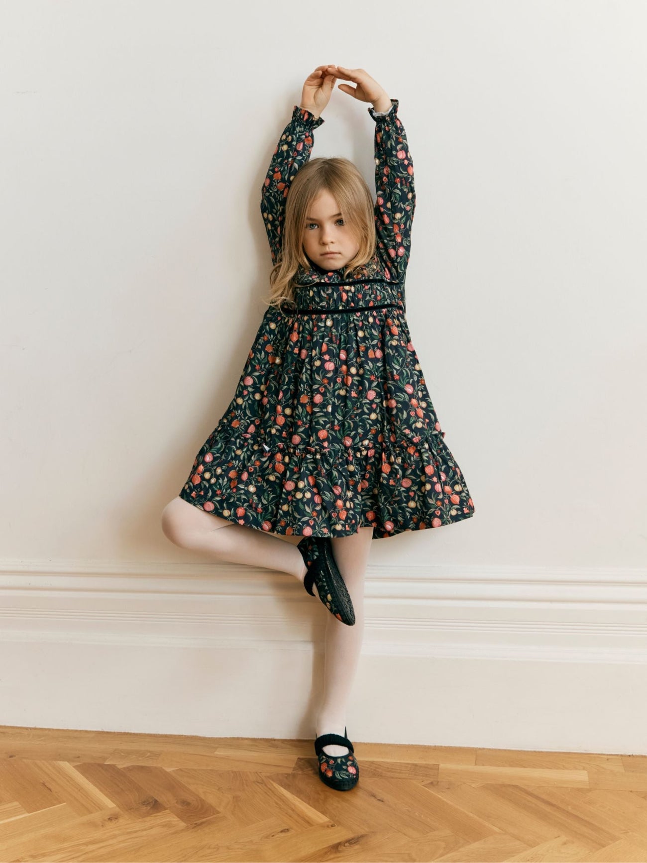 Flabelus x La Coqueta Girl Black Pomegranate Mafalda Mary Jane Shoes