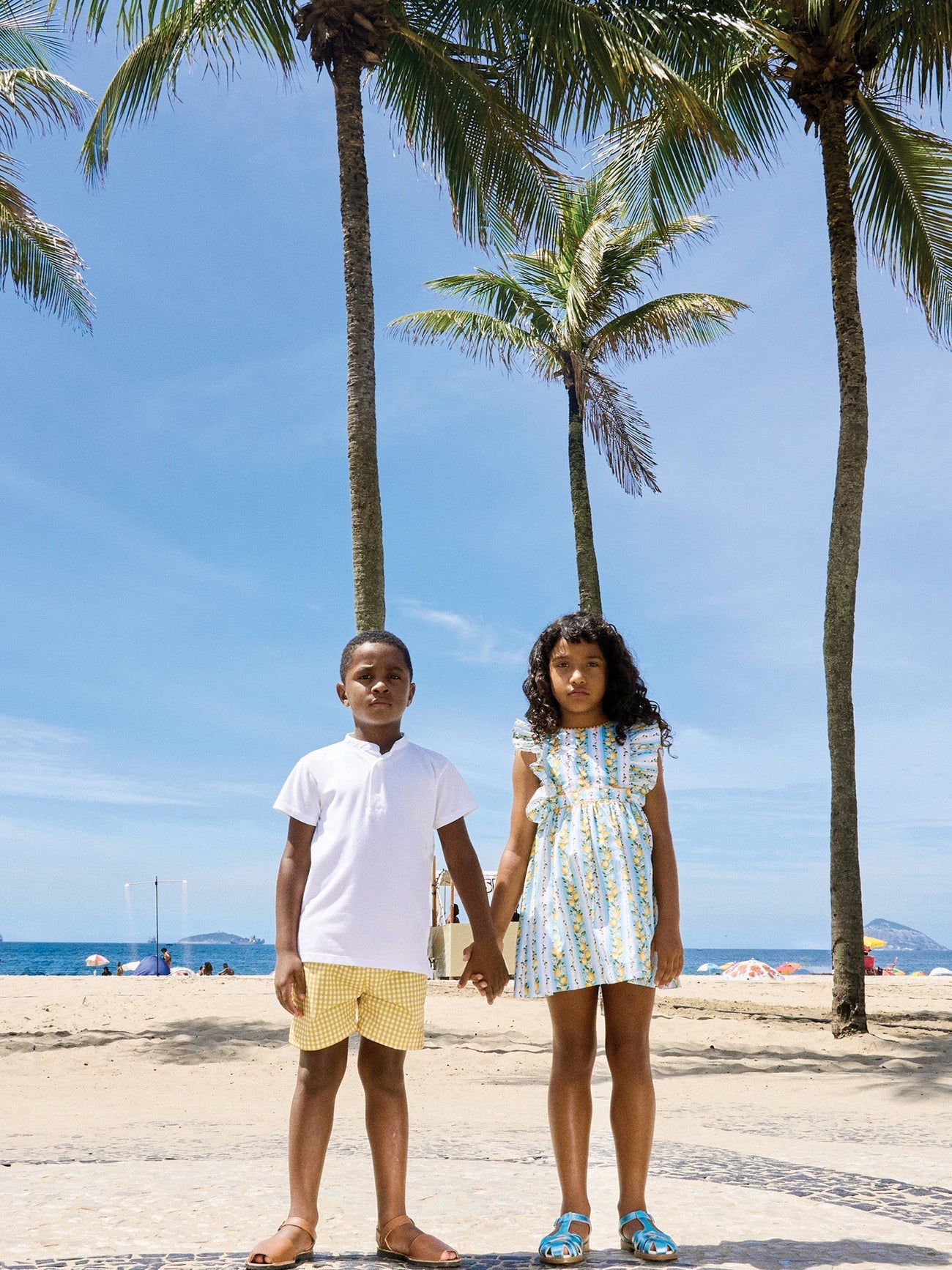 Vanilla Gingham Bravo Boy Swim Short