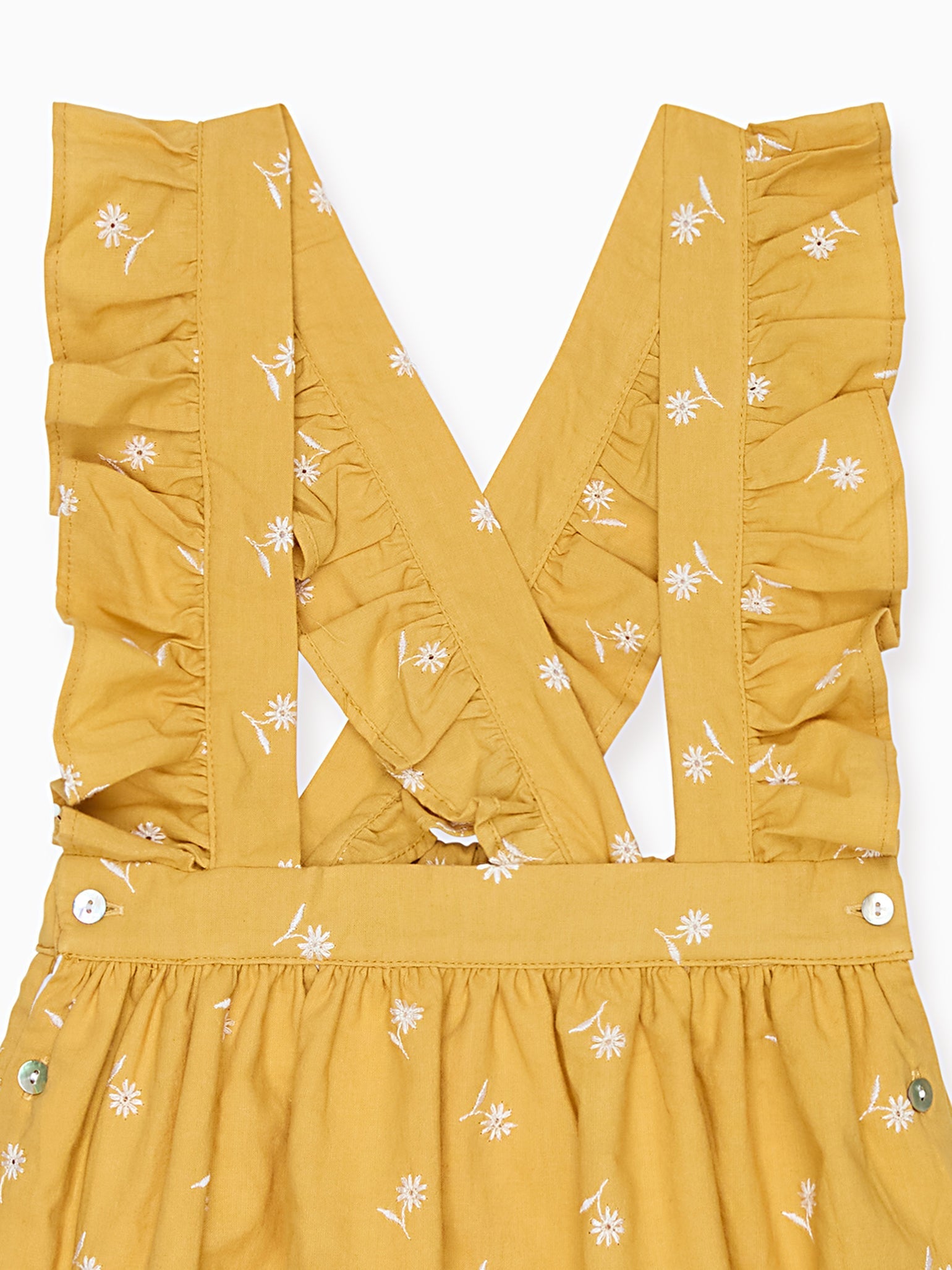 Mustard Floral Agata Girl Pinafore Skirt