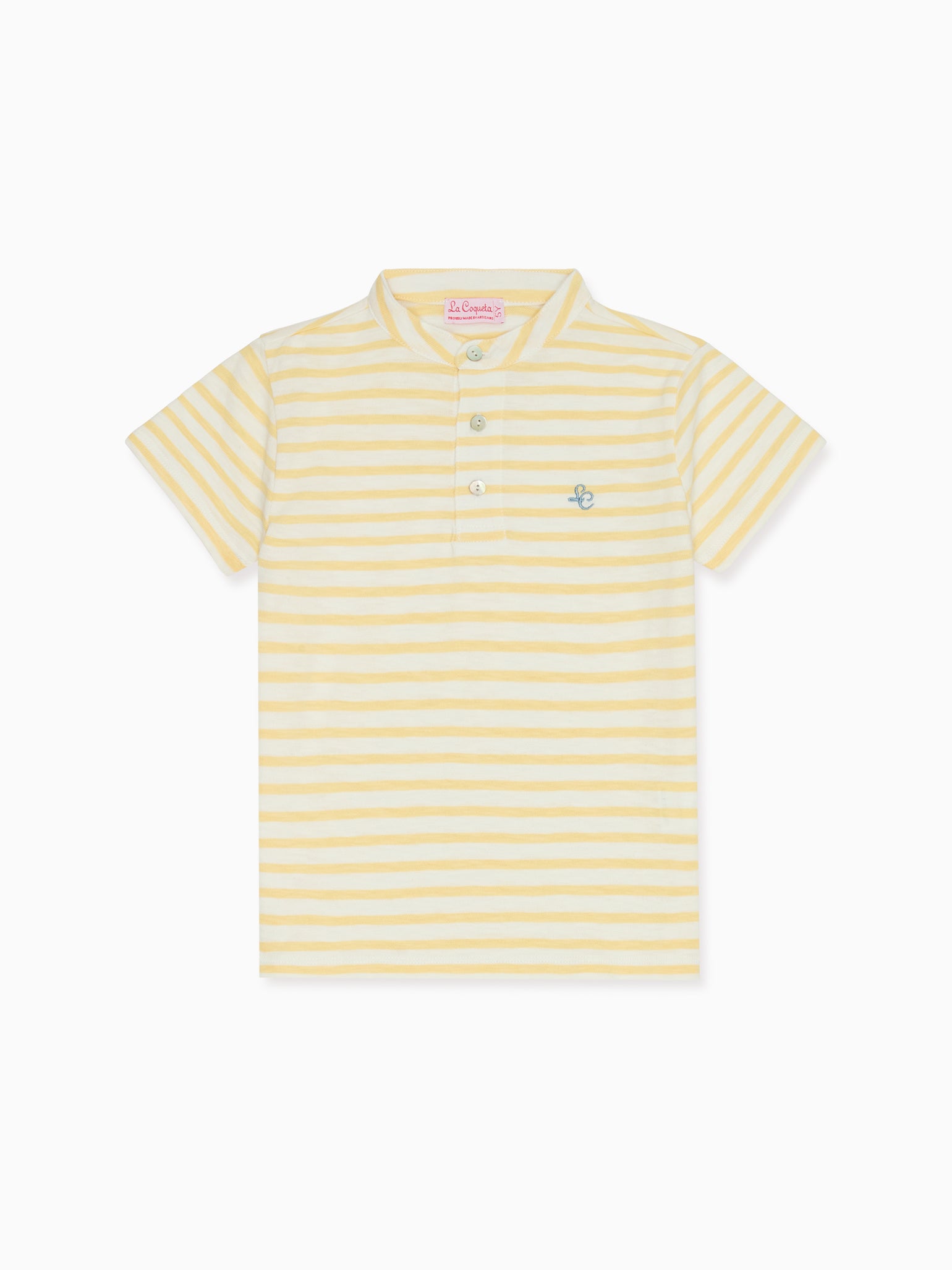 Mustard Stripe Alcon Boy Polo Shirt