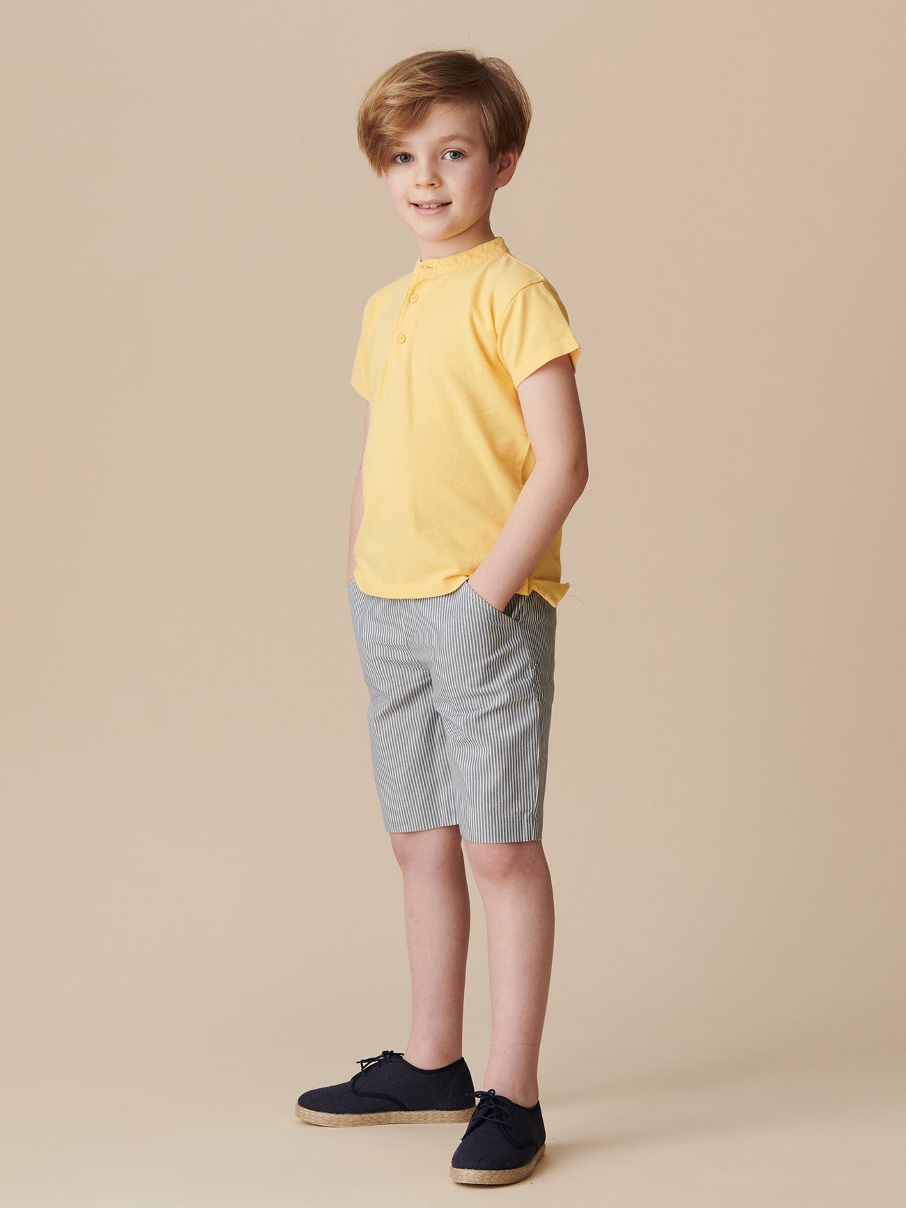 Blue Stripe Romo Boy Chino Shorts