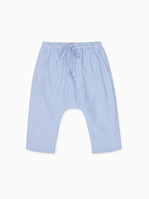 Blue Stripe Alex Cotton Baby Pants