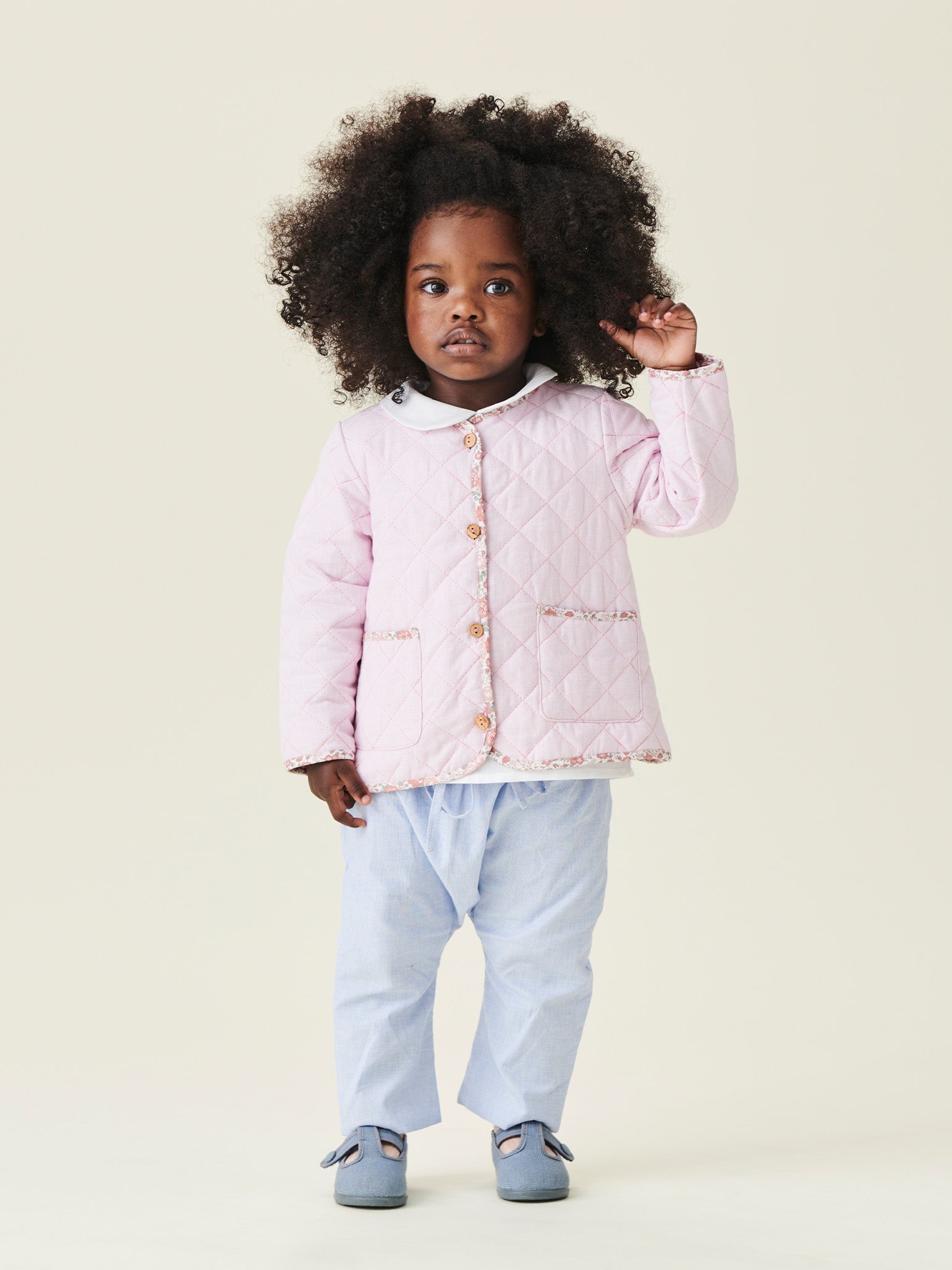 Pink Lottie Cotton Baby Girl Quilted Jacket