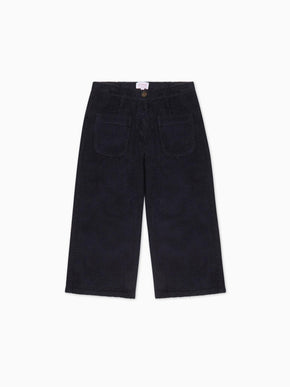 Navy Alma Corduroy Girl Culottes