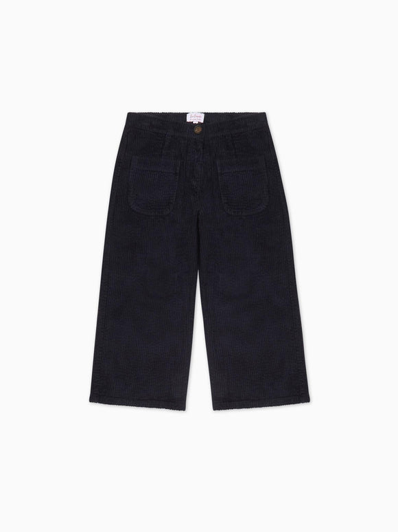 Navy Alma Corduroy Girl Trousers
