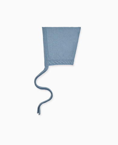 Dusty Blue Alma Merino Baby Knitted Bonnet