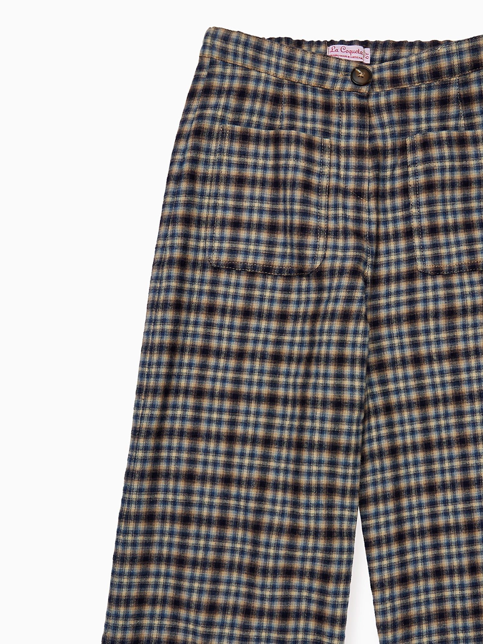 Navy Check Alma Girl Trousers