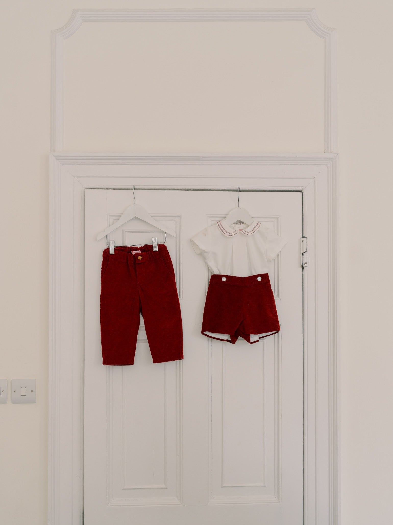Burgundy Alva Corduroy Baby Boy Set