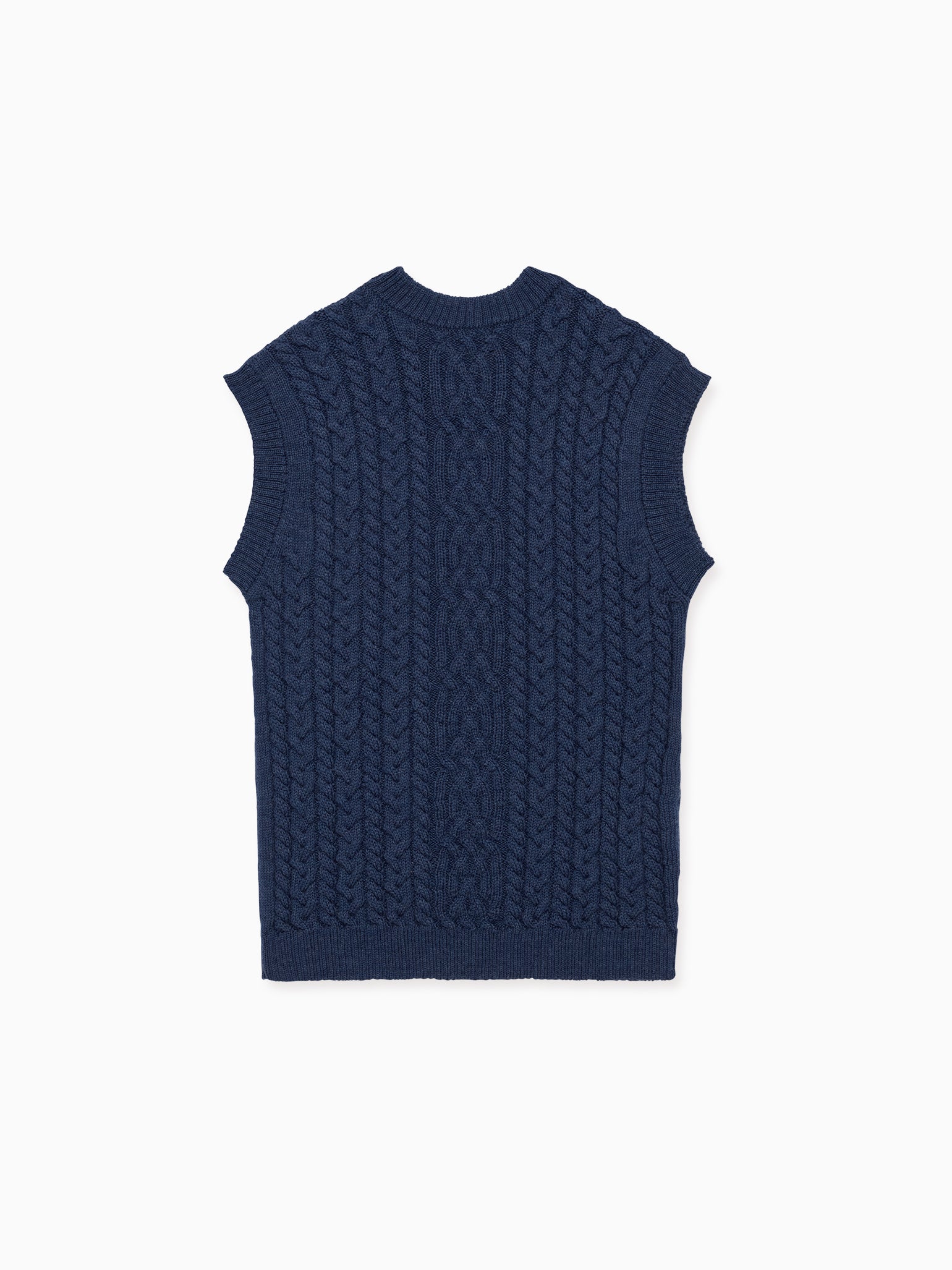 Dark Blue Alvaro Merino Boy Sleeveless Sweater