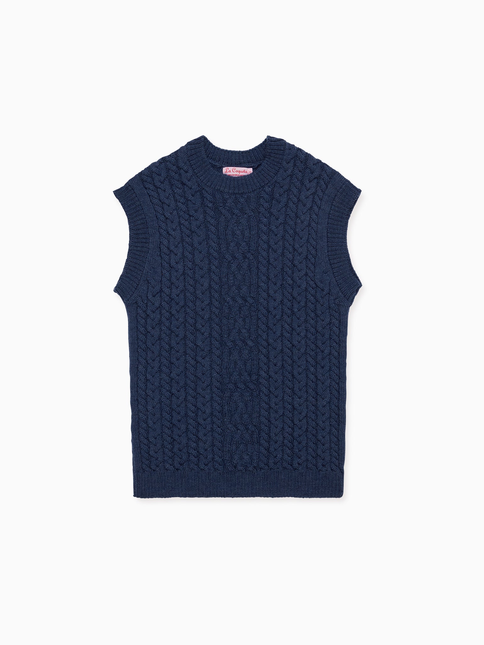 Dark Blue Alvaro Merino Boy Sleeveless Sweater