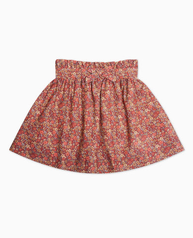 Terracotta Floral Amalia Girl Skirt
