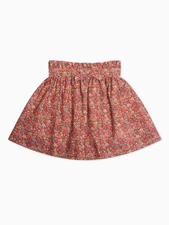 Terracotta Floral Amalia Girl Skirt