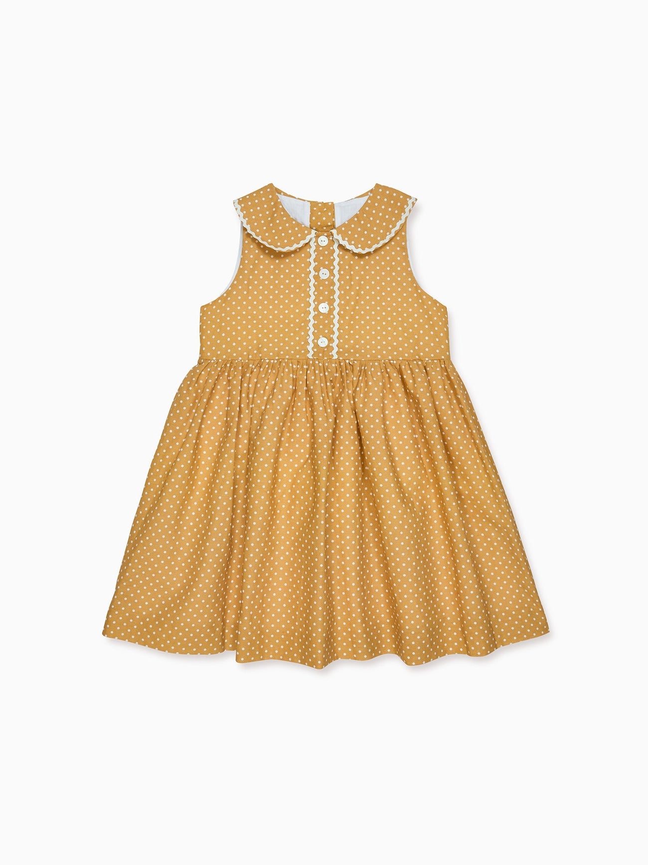 Mustard Polka Dot Amiee Girl Dress