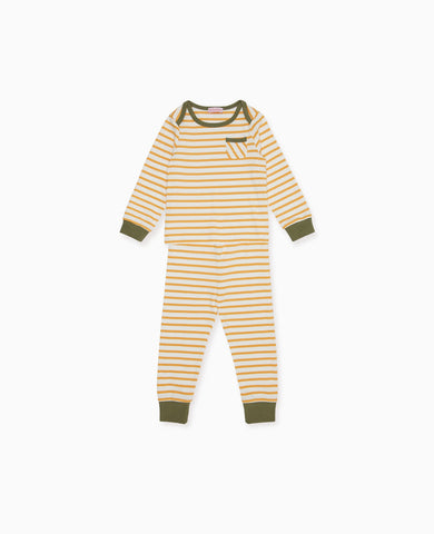 Mustard Stripe Amor Baby Pyjamas