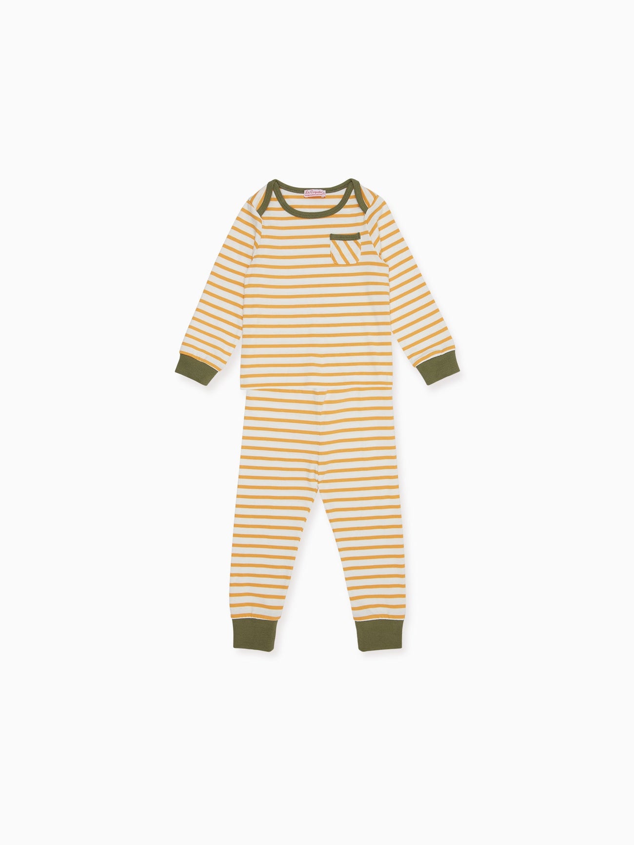 Mustard Stripe Amor Baby Pyjamas
