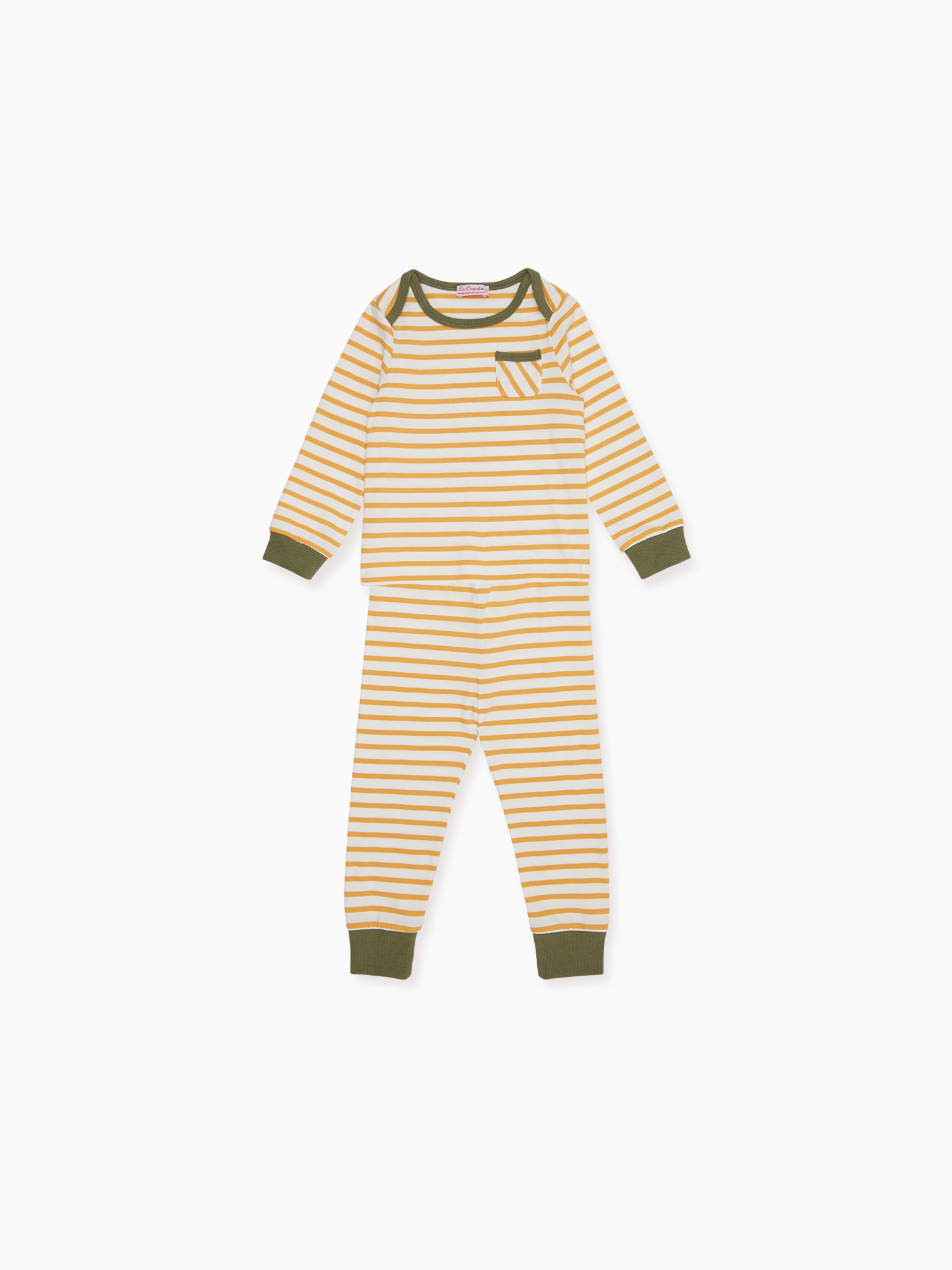 Mustard Stripe Amor Baby Pyjamas