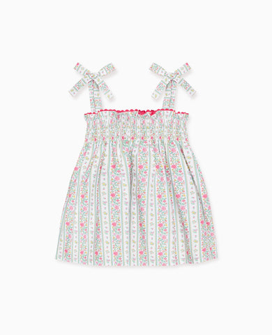 Fuchsia Pink Floral Stripe Ana Girl Top